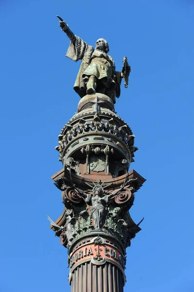 Columbus Monument Côlon Barcelone Espagne — Photo