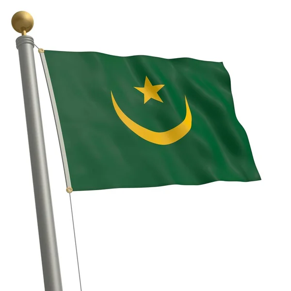 Bandera Mauritania Ondea Asta Bandera —  Fotos de Stock