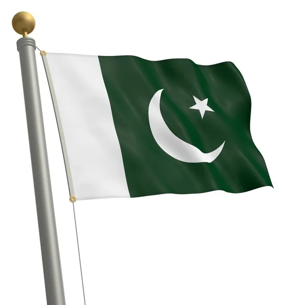 Flag Pakistan Flutters Flagpole — Stock Photo, Image