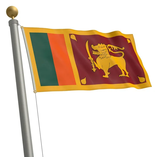 Flag Sri Lanka Flutters Flagpole — 图库照片