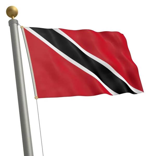 Flag Trinidad Tobago Flutters Flagpole — ストック写真