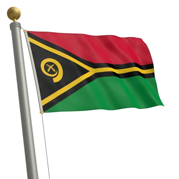 Bandiera Vanuatu Sventola Sul Pennone — Foto Stock