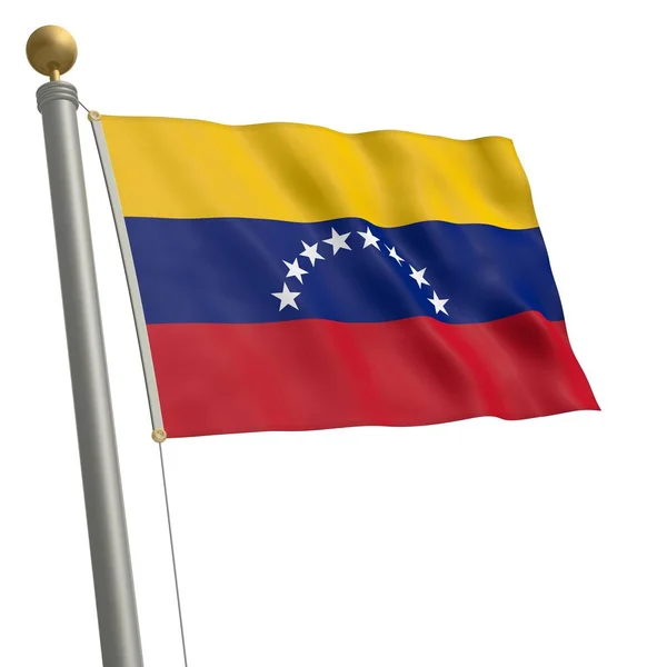 Flag Venezuela Flutters Flagpole — 图库照片