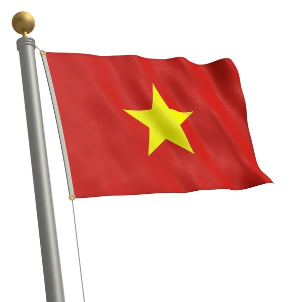 Bandeira Vietnam Flutters Mastro Bandeira — Fotografia de Stock
