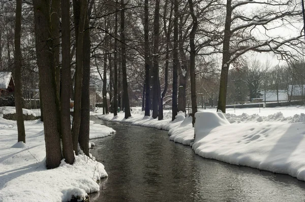 Winterlandschap Rivier — Stockfoto