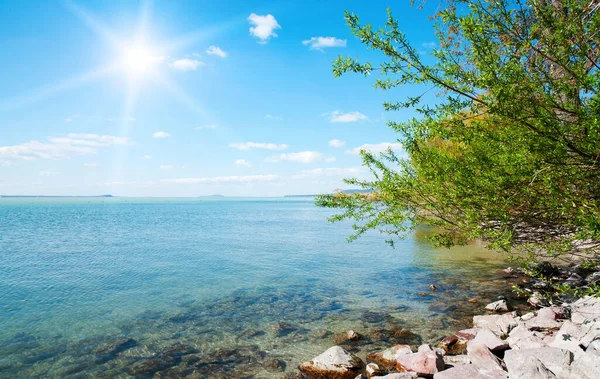 Vista Lago Balaton Hungria — Fotografia de Stock