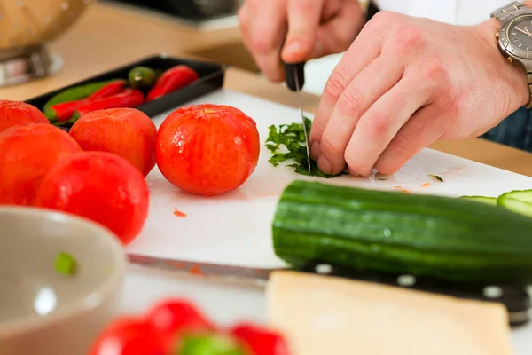 Preparación Verduras Ensalada — Foto de Stock