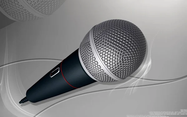 Digital Illustration Microphone Colour Background — Stock Photo, Image