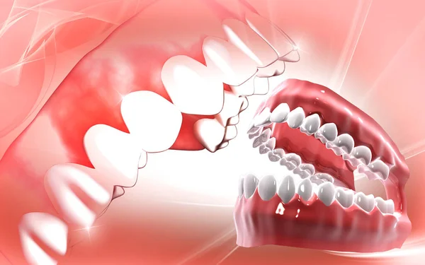 Digital Illustration Teeth Colour Background — Stock Photo, Image