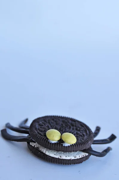 万圣节饼干蜘蛛饼干食物 — 图库照片