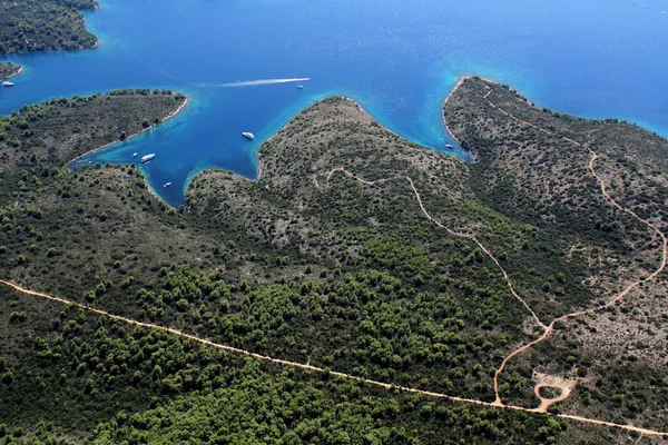 Aus Der Luft Geschossen Einige Buchten Auf Der Insel Hvar — Stockfoto