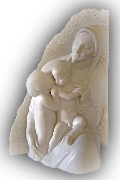 Мадонна Дети Мраморная Скульптура Ивана Местровича 1922 — стоковое фото
