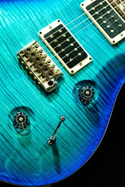 Blue Aquamarine Guitar Detail — Stock Photo, Image