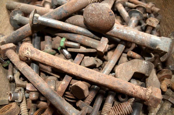 Old Rusty Metal Nails Hammer — Stock Photo, Image