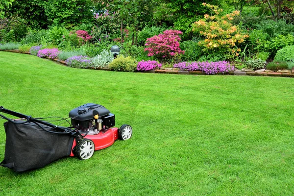 lawn mower in the garden