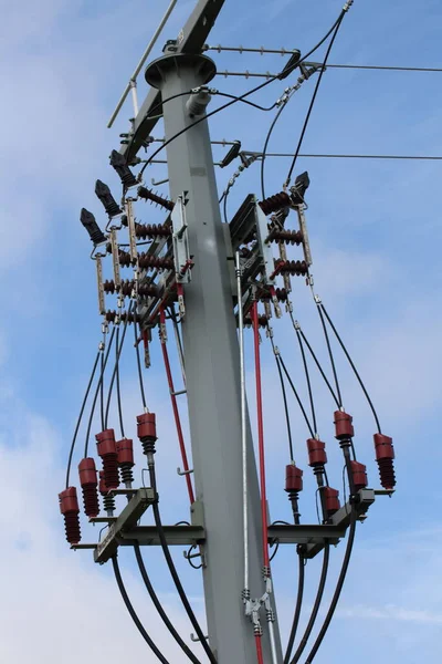 Postes Potencia Alto Voltaje —  Fotos de Stock