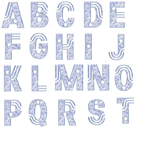 Abc Argento Decorativo Antifont — Foto Stock