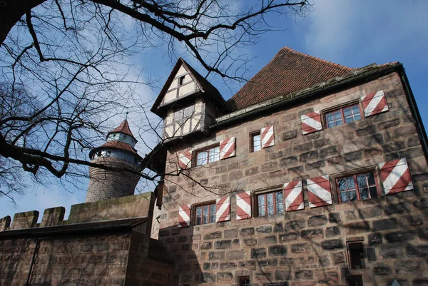 Nürnberger Burg Kaiserburg Heidenturm Sinwellturm Kunigunden Kapelle — Stockfoto