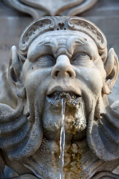 Sculpturaal Detail Van Barokke Fontein Het Piazza Della Rotonda Rome — Stockfoto