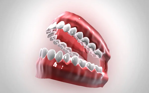 Illustrazione Digitale Dei Denti Sullo Sfondo Colori — Foto Stock