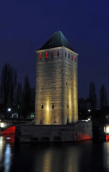 Strasbourg Natten Frankrike — Stockfoto