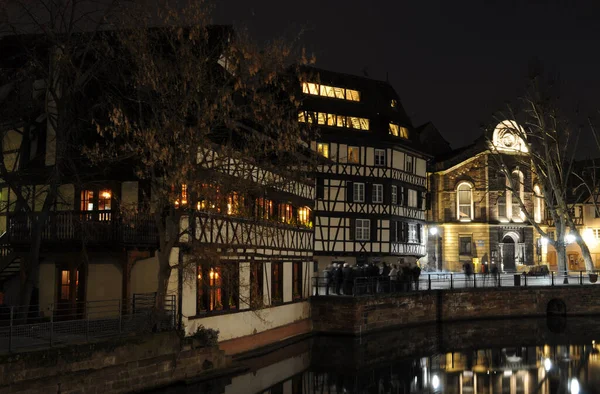Strasbourg Natten Frankrike — Stockfoto