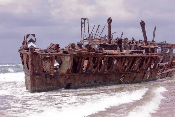 Wrak Statku Maheno Plaży Fraser Island Queensland Australia — Zdjęcie stockowe