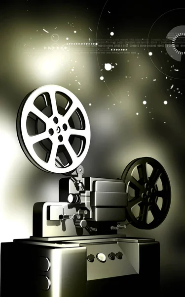 Digital Illustration Vintage Projector Colour Background — Stock Photo, Image