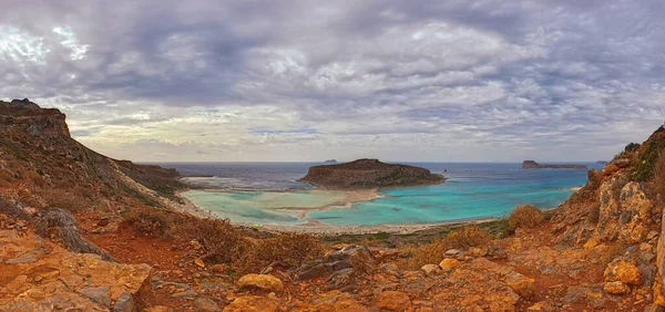 Panoramic View Dream Beach Balos Crete Greece — Stock Photo, Image