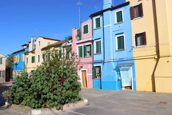 Burano Adasının Renkli Manzarası — Stok fotoğraf