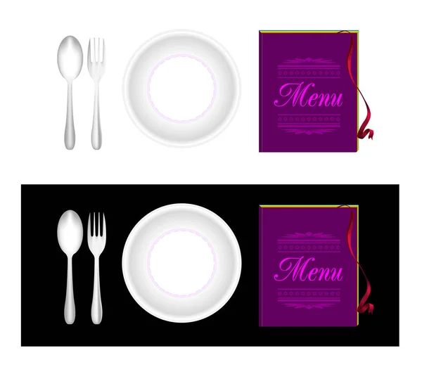 Placa Garfo Colher Menu — Fotografia de Stock