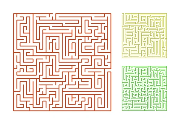 Set Mazes Isolated White Background — Stock Photo, Image