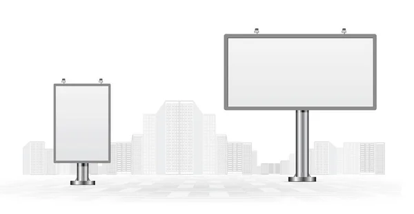 Billboards Gray Urban Horizon Vector Background — Stock Photo, Image