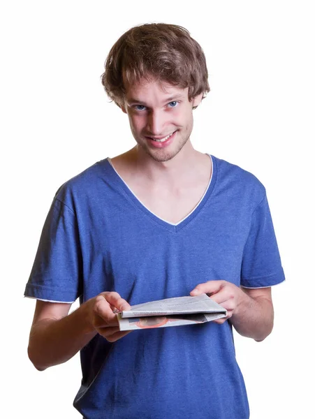 Young Man Tablet — Stock Photo, Image