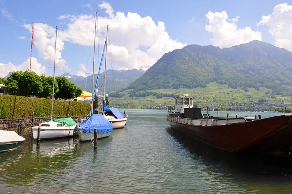 Lago Lucerna Hermosas Montañas — Foto de Stock