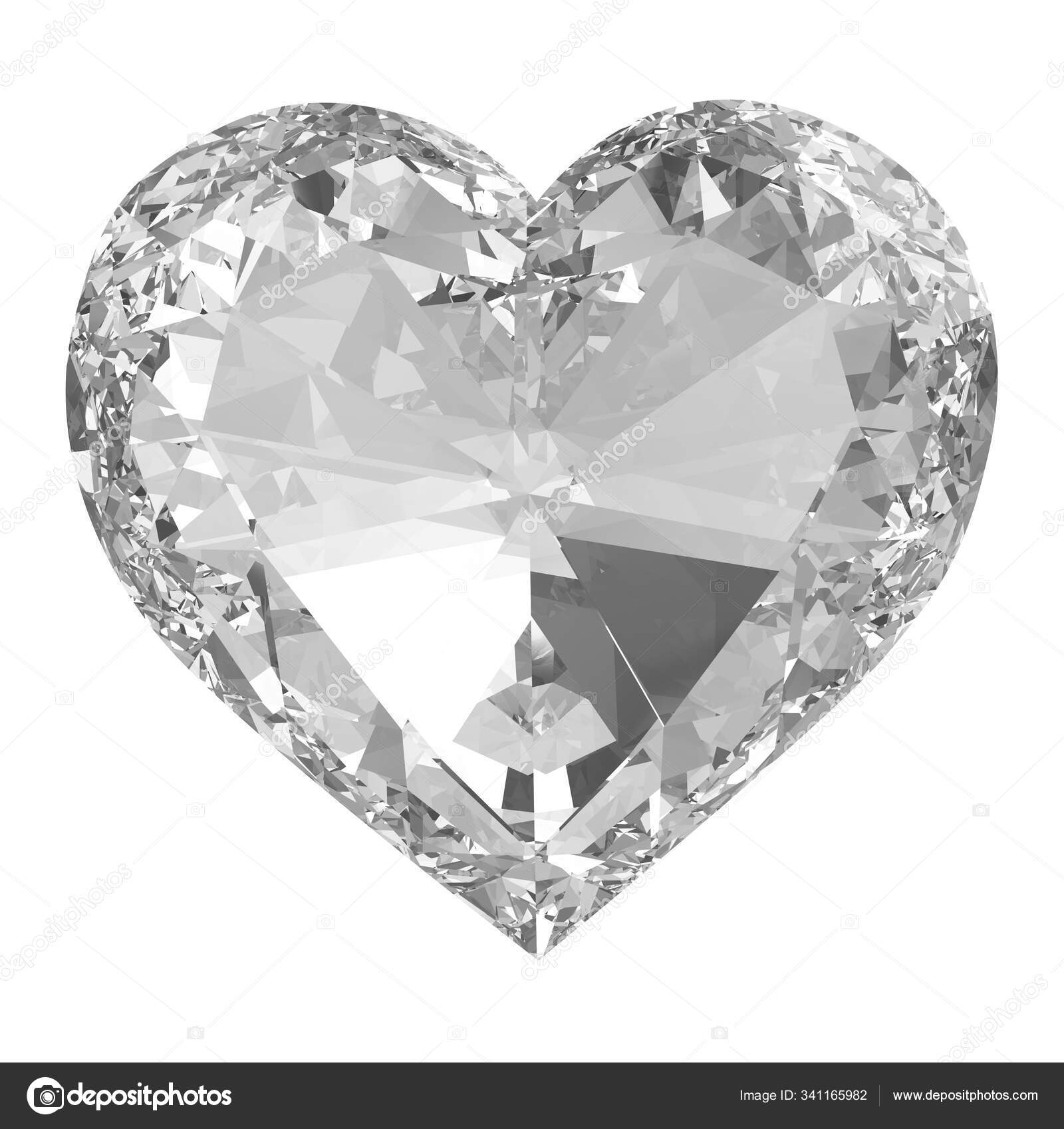 Beautiful Diamond Heart Isolated Clipping Path — Stock Photo