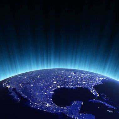 USA at night. Maps from NASA imagery clipart