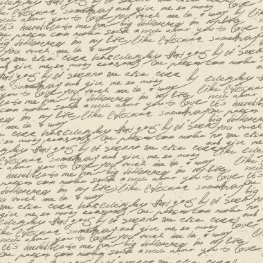 Abstract handwriting on old vintage paper. Seamless pattern, vector, EPS10. clipart
