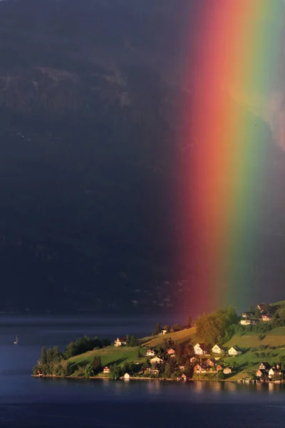 Arco Íris Lago Lucerna — Fotografia de Stock