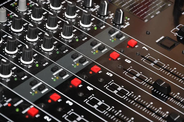 Mixer Som Console Mixagem Áudio — Fotografia de Stock