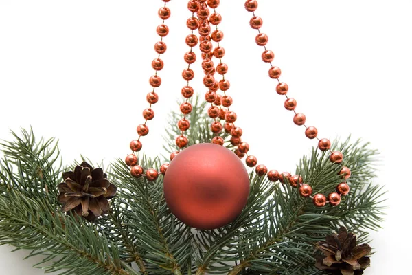 Palla Natale Con Collana Perle — Foto Stock