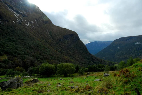 Norwegia Tle Krajobrazu — Zdjęcie stockowe