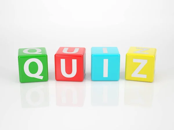 Das Wort Quiz Aus Bunten Buchstabenwürfeln — Stockfoto