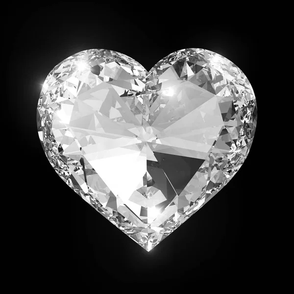 Алмазное Сердце Изолировано Обрезанием Пути — стоковое фото