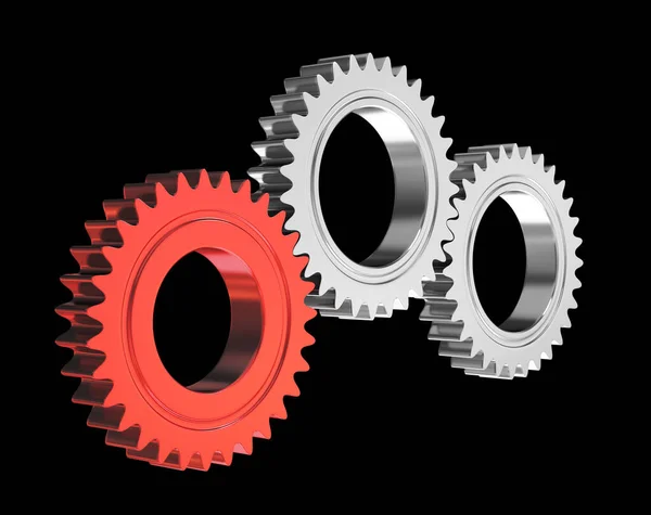 Gears Black Background Clipping Mask — Stock Photo, Image