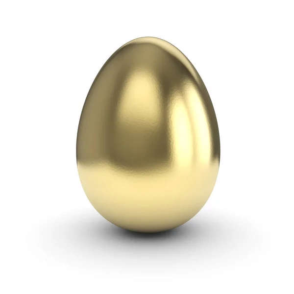 Золоте Яйце Ізольований Білому Відсічним Контуром — стокове фото