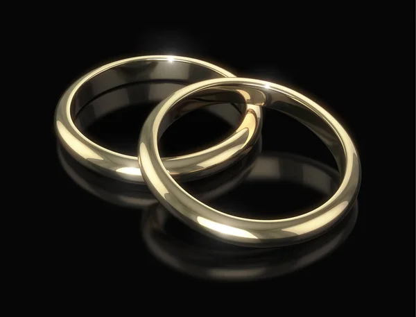 Bröllop Gyllene Ringar Isolerad Med Urklippsbana — Stockfoto