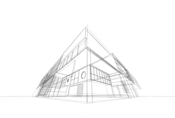 Plan Architecture Sur Fond Blanc Conception Bâtiment Modèle Mien — Photo