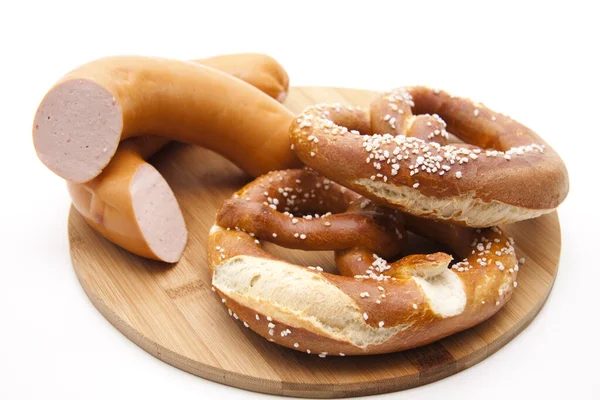 Salsicha Porco Com Pretzel — Fotografia de Stock