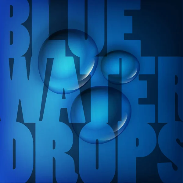 Blue Water Drops Abstract Background Space Text — Stock Photo, Image